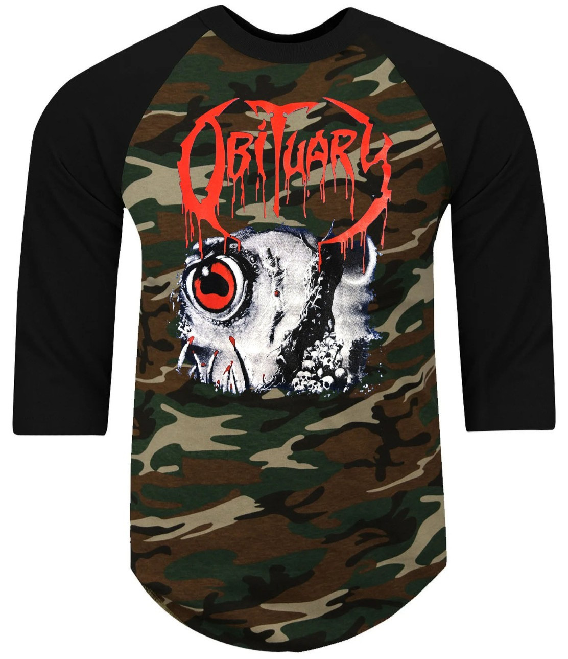 Obituary Chopped in Half Death Metal Band Raglan 3/4 Sleeve (Multiple Variation) gallery