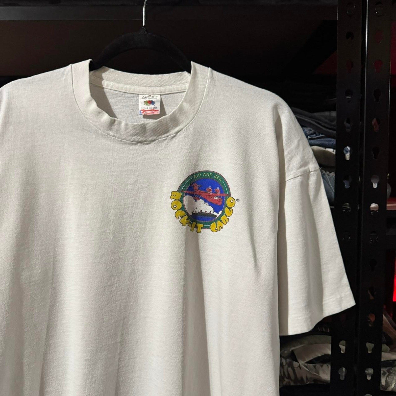 VINTAGE 94’ Woodstock SINGLE STITCH White Rock It Cargo Graphic Staff Tee - XL gallery