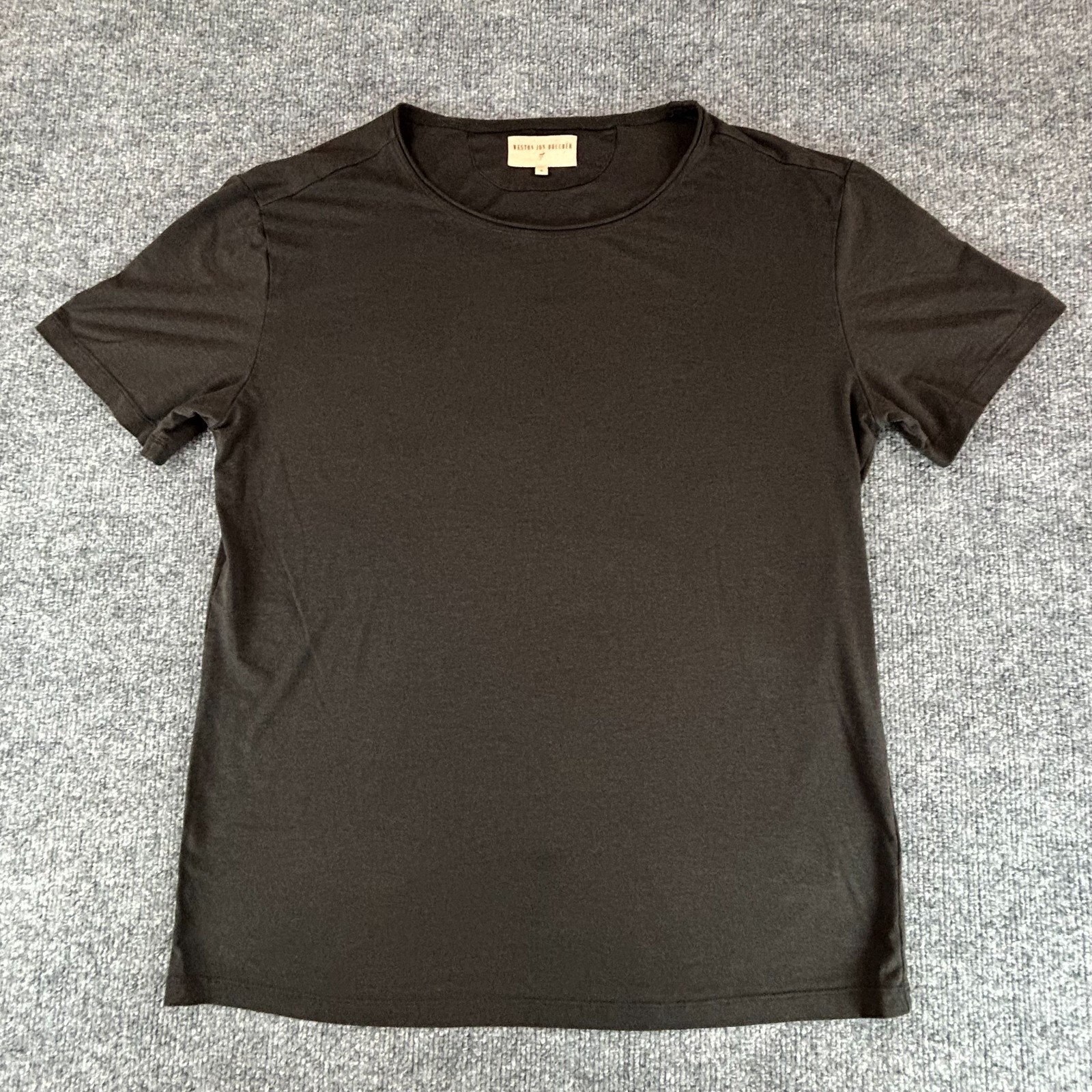 Weston Jon Boucher Shirt Mens Large Brown Tee Lightweight Stretch Solid Luxury gallery