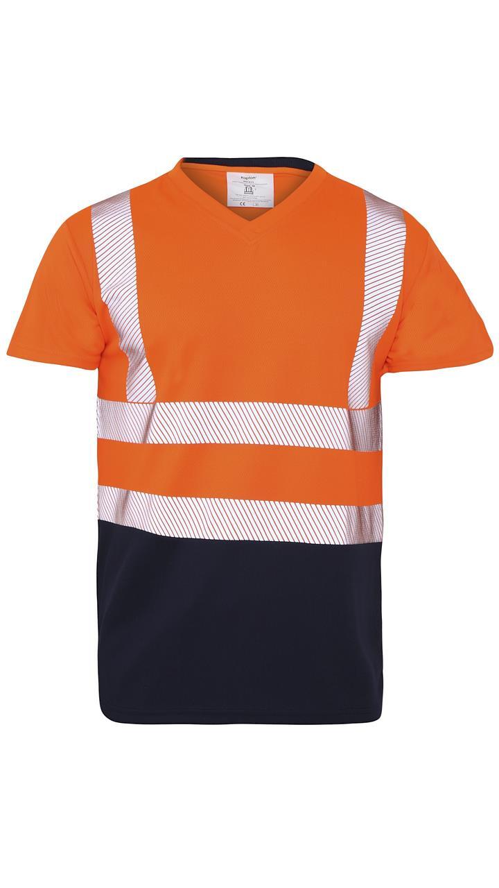 New Mens Hi Vis Viz Visibility Short Sleeve Safety Work Crew Neck Hi Viz T-Shirt gallery