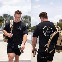 100% Cotton Men’s Printed Oversized T-shirt Crew Neck Short Sleeve Gym Training