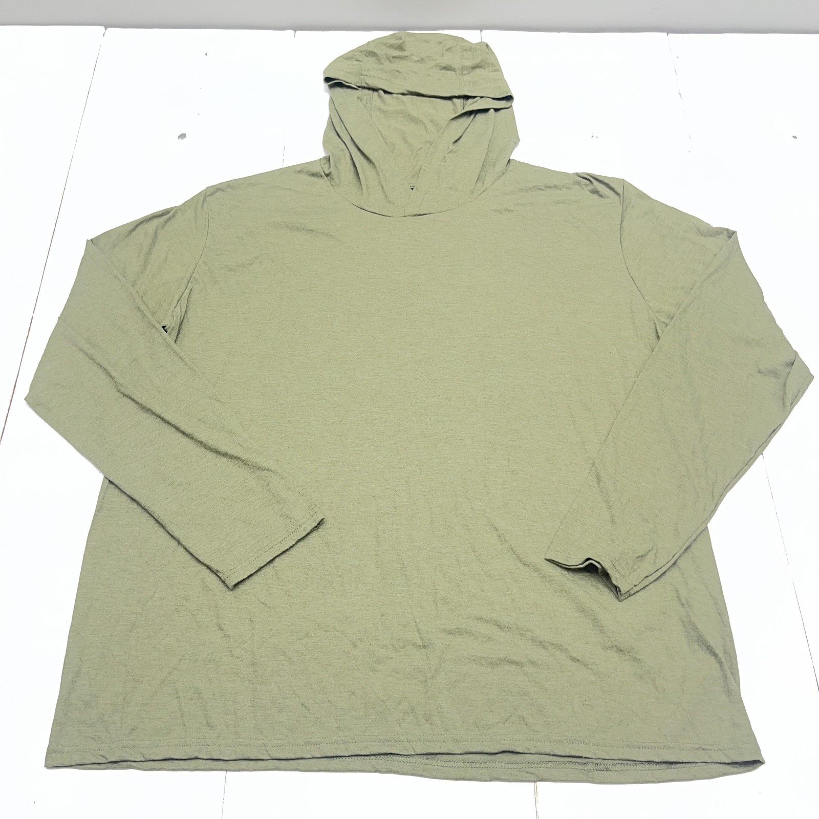 District Perfect Tri Hooded Shirt Mens 3XL Olive Green Long Sleeve Tri-Blend gallery