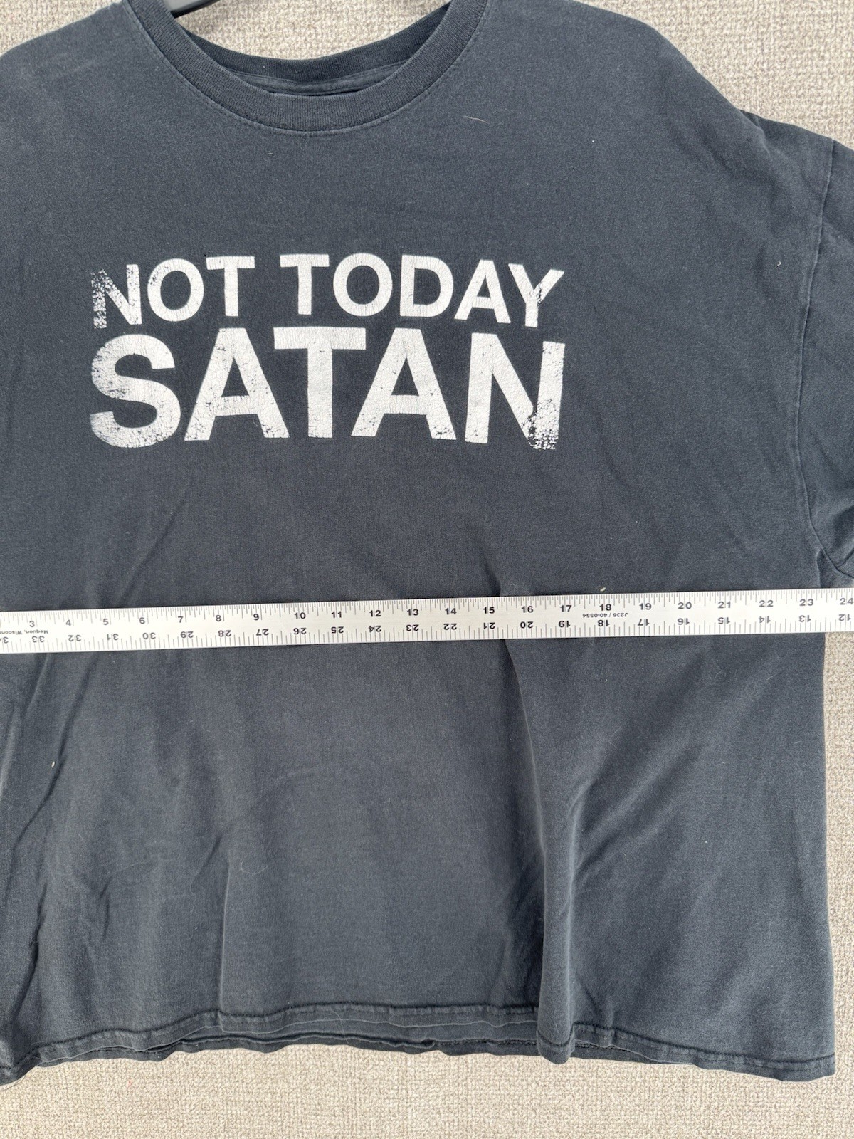 Spencer's Unisex Not Today Satan Graphic T Shirt Black White Sz Unknown , Issues gallery