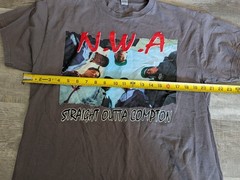 N.W.A. Straight Outta Compton Gray Hip Hop Tee Shirt Size L VGUC Group Photo Rap