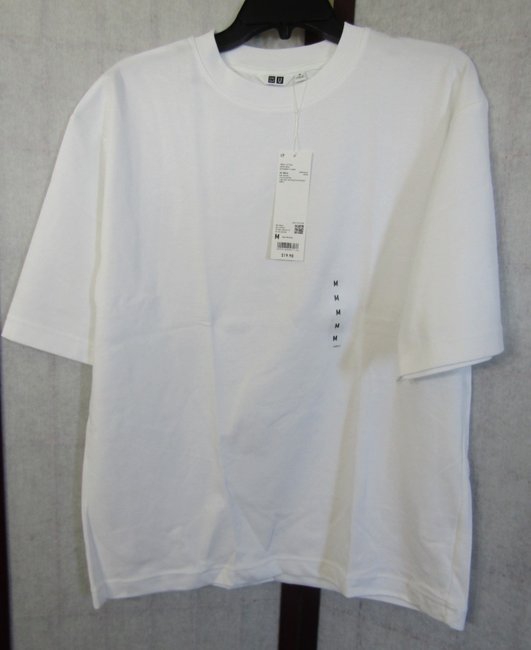 NWT UNIQLO Airism Cotton Crew Neck Oversized White Cotton T-Shirt Men's M gallery