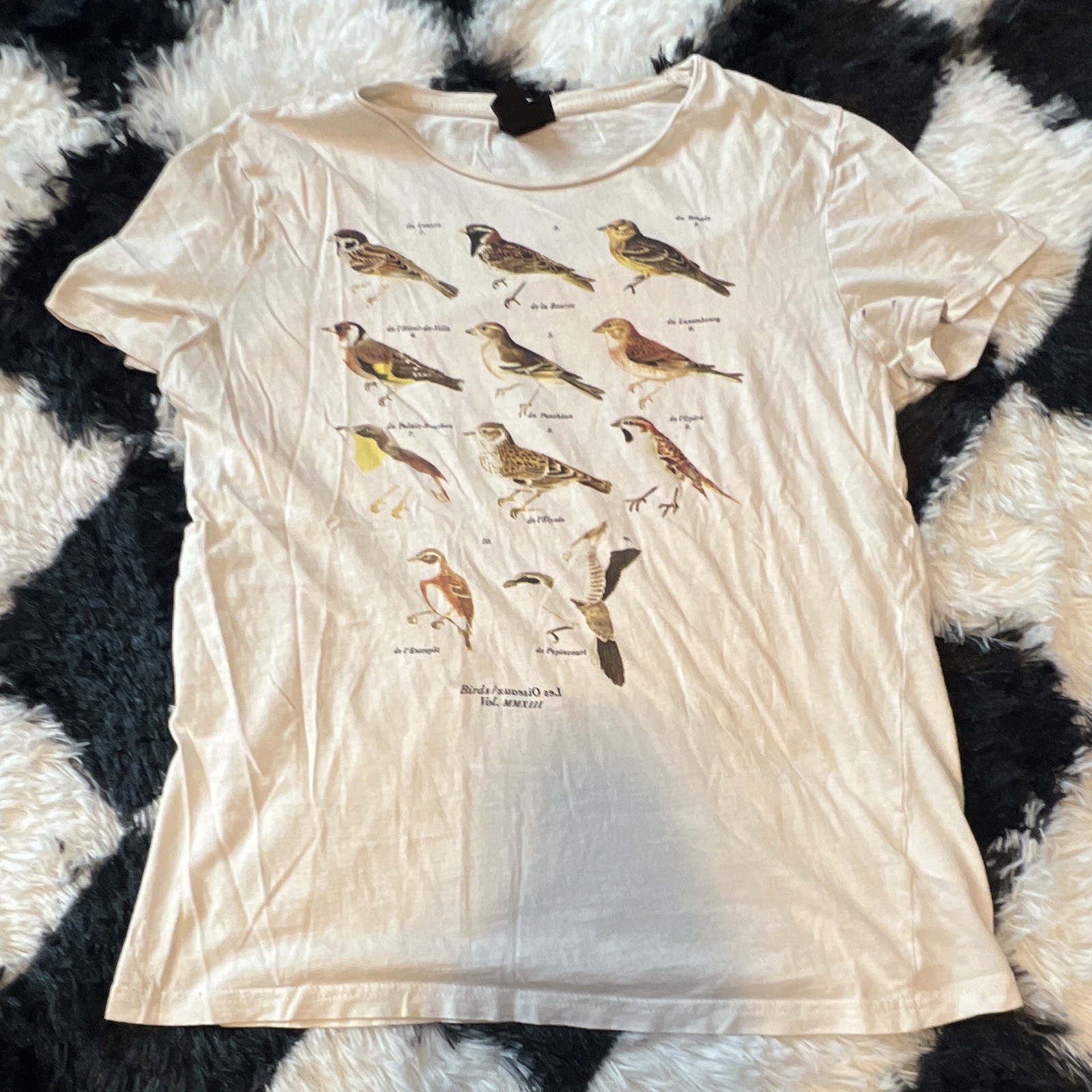 Birds Vol. MMXIII Graphic Cotton Jersey Crew Neck Distressed T-Shirt Men’s S