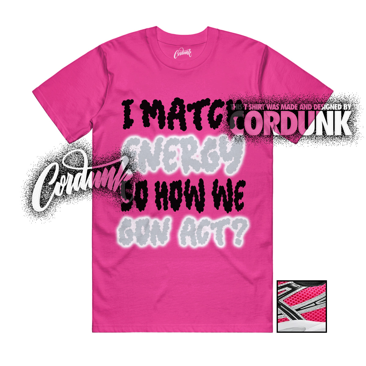 Gel-1130 Neon Pack Pink Metallic Silver T Shirt Match MATCH