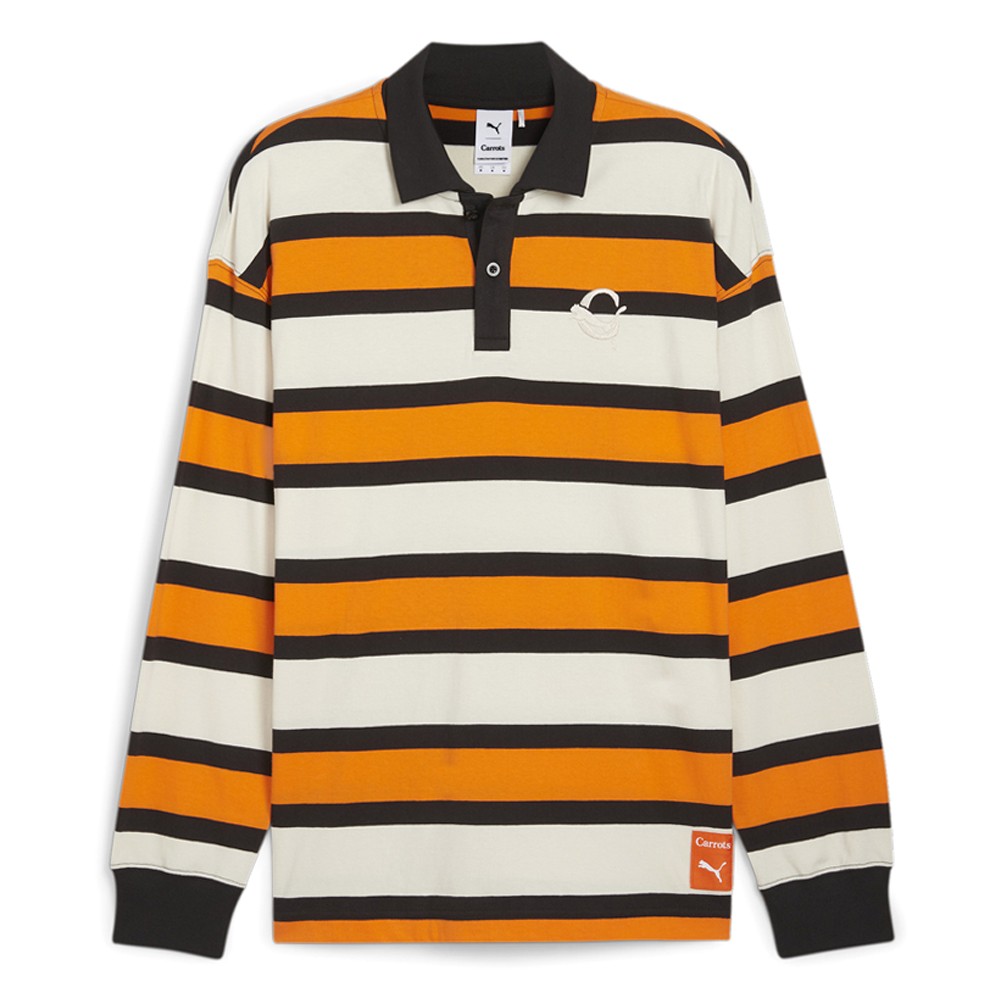 PUMA Carrots X Collared Long Sleeve Pullover Shirt Mens Orange, White Casual Top gallery
