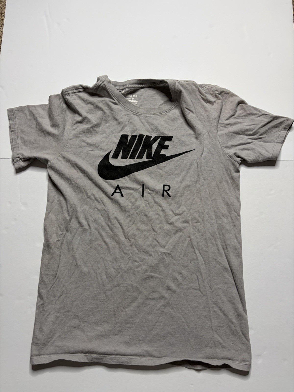 Nike Air Gray/Black Graphic Logo Crew Neck Short Sleeve Men S T-Shirt
