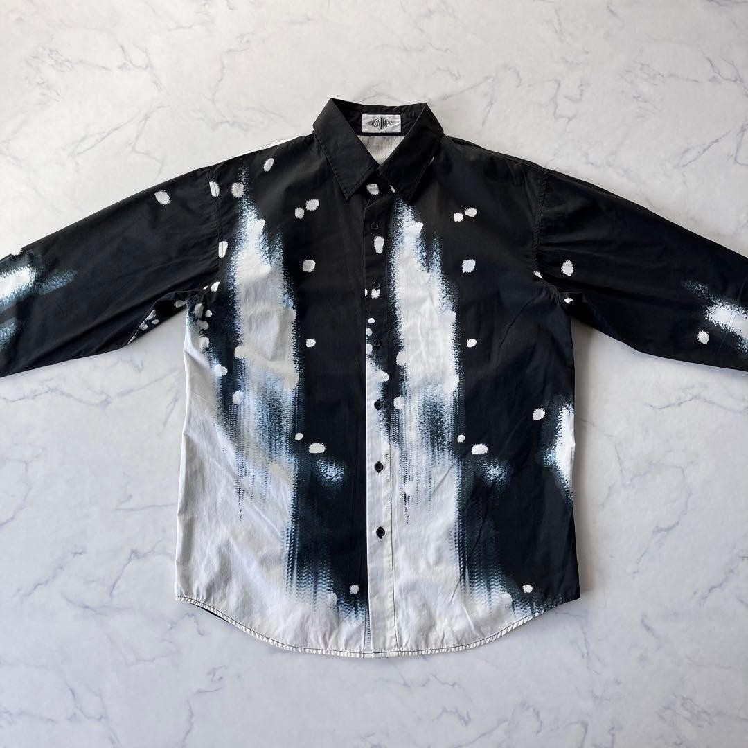 90s-00s Kansai Yamamoto KANSAI IMPACT Archive Grunge Bleach Shirt M gallery