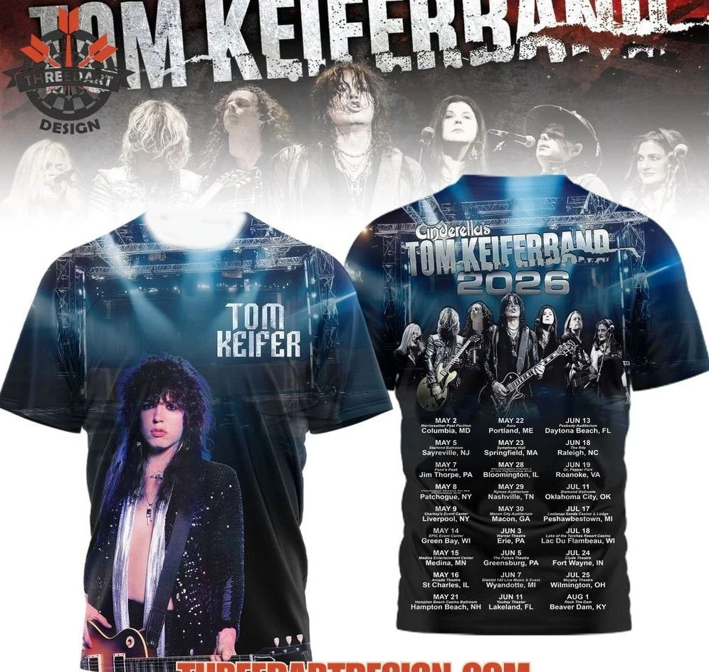 Collection Tom Keifer 2026 Tour AOP T-Shirt All Size S-5XL BB961