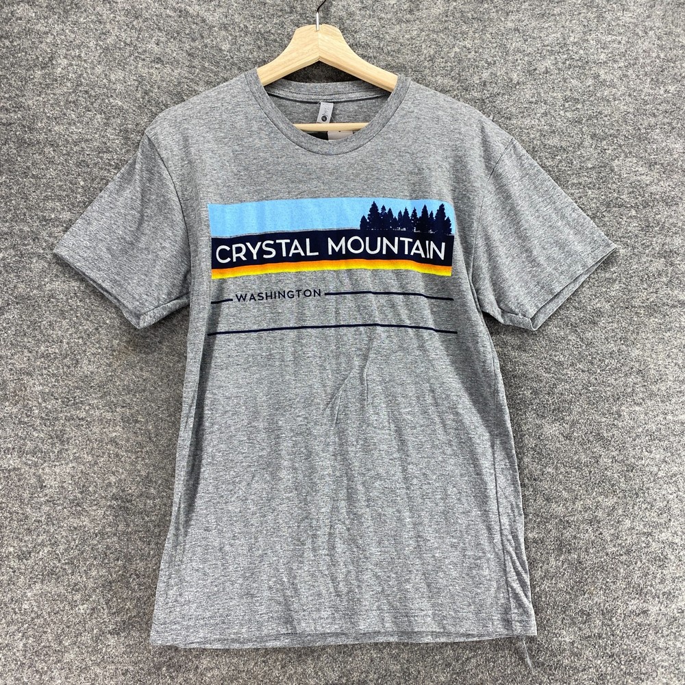 New Next Level T-Shirt Men S Gray Striped Crew Neck Short Sleeve Pullover