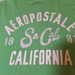 Aeropostale Lime Green White Spell Out Logo Graphic Tshirt Preppy Y2K Size XXL