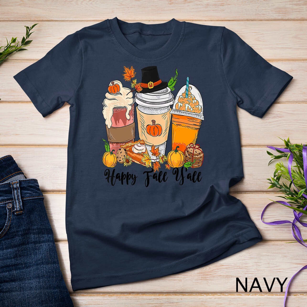 Happy Fall Y'all Pumpkin Truck Autumn Thanksgiving Unisex T-shirt gallery