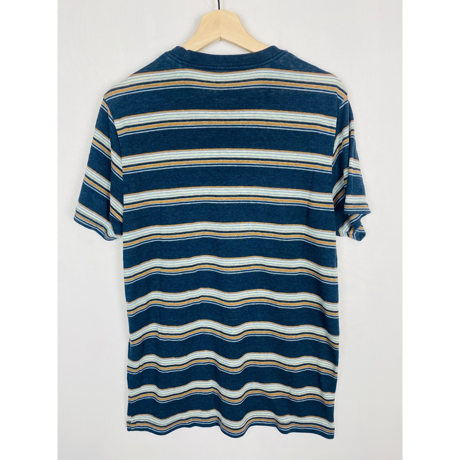 Prana Cardiff Mens Medium Striped Pocket T-Shirt Hemp Short Sleeve Tee gallery