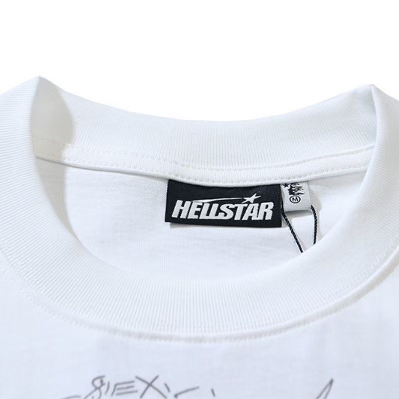 Hellstar Streetwear Collection Allover Sketch Signature White Graphic T-Shirt gallery