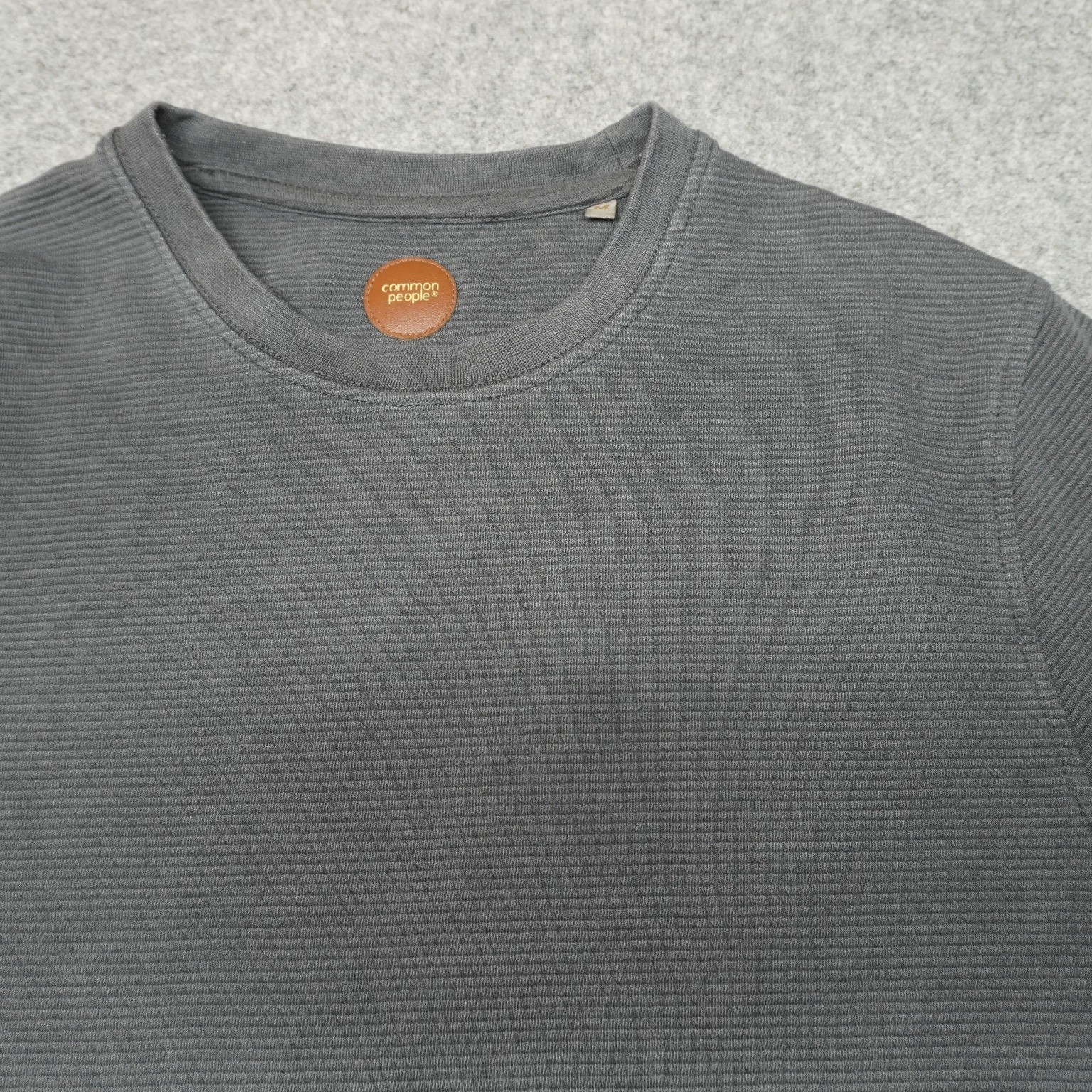 COMMON PEOPLE T-Shirt Men's Gray M Textured Crew Neck Cotton Blend Top gallery