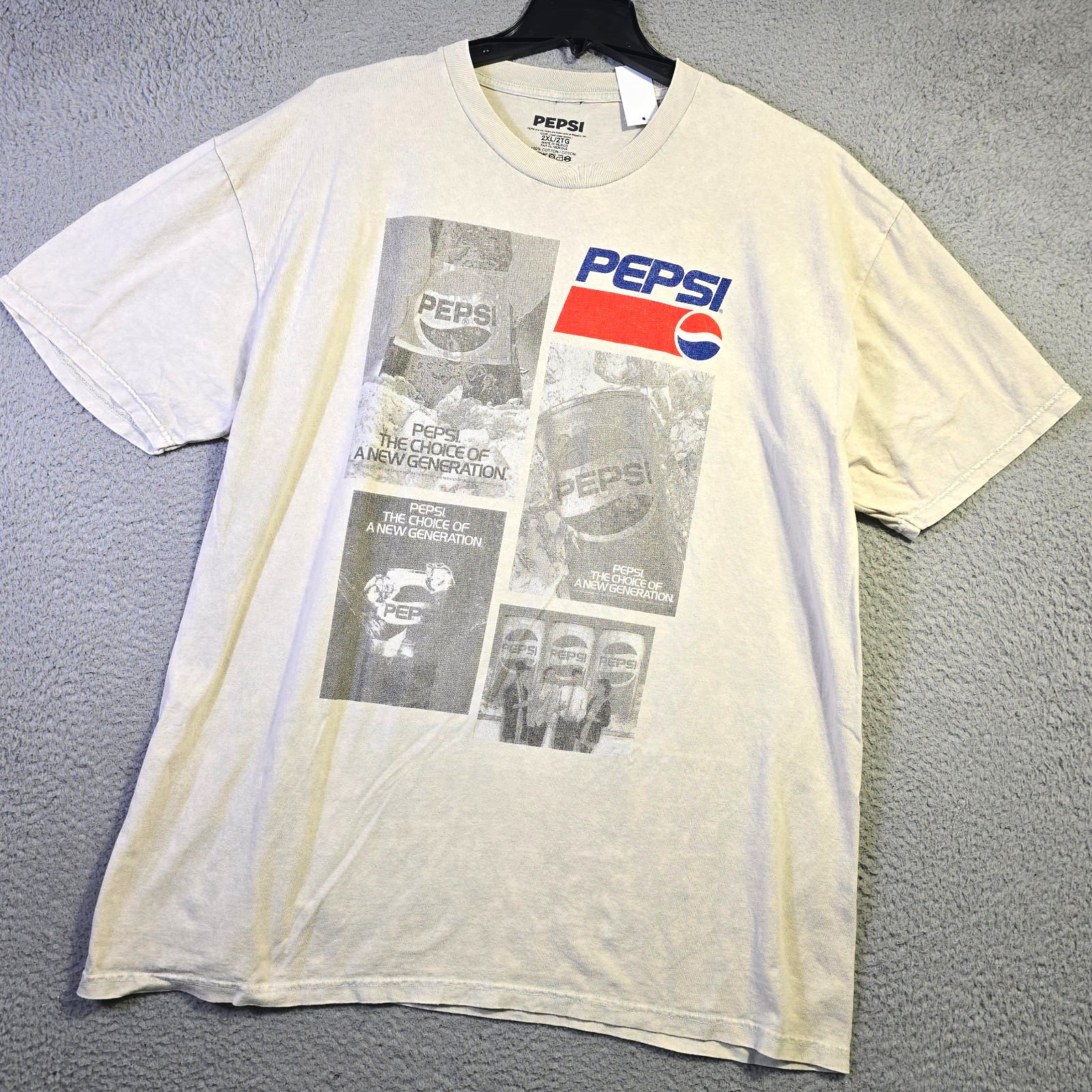 Pepsi Shirt Mens 2XL XXL White Logo 90s 80s Retro Soda Pop Casual NWT gallery