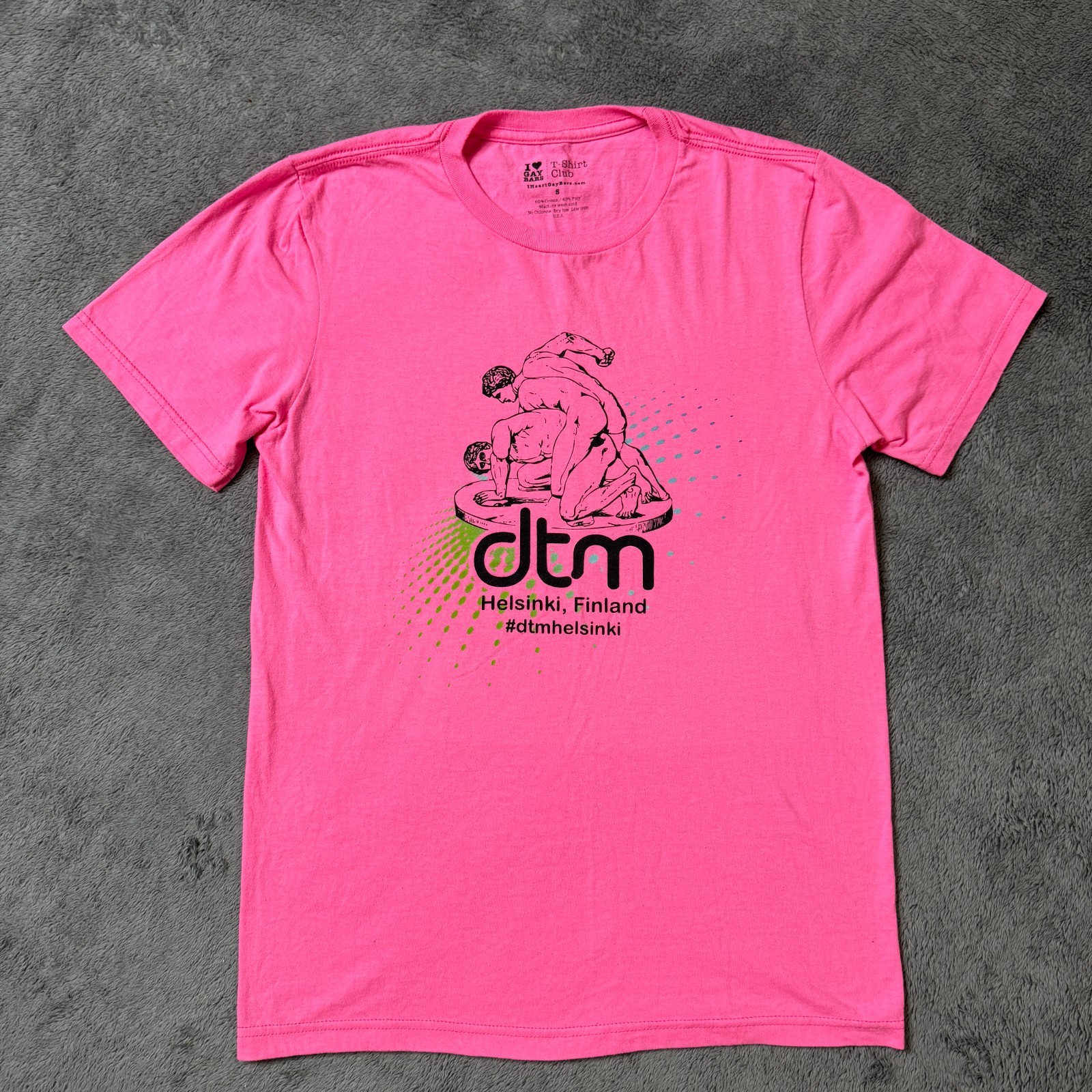 DTM Helsinki Finland Shirt I LOVE GAY BARS T Shirt Club Tee Adult S Pink LGBTQ