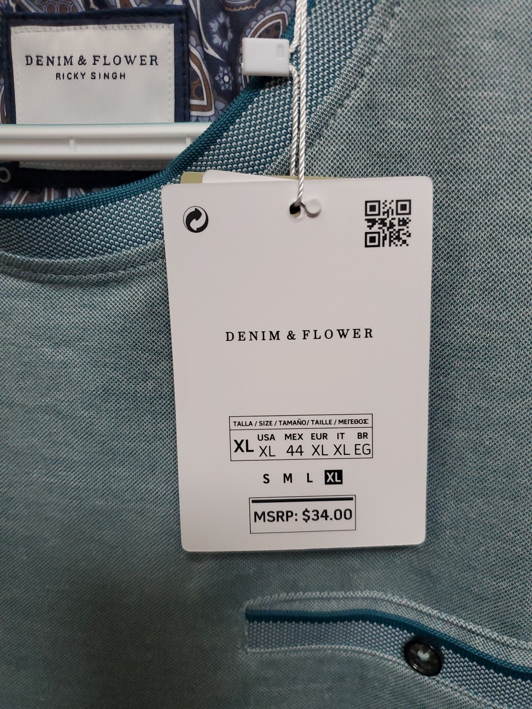 Denim & Flower Men's XL T-Shirt Crew Neck Short Sleeve Easy Care NWT gallery