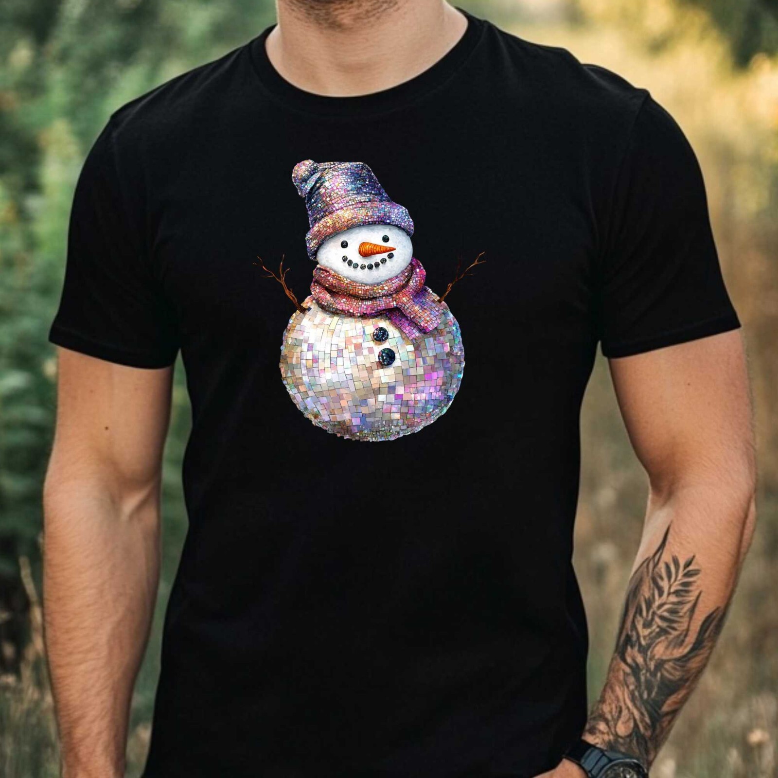 Mens Christmas Bauble Snowman Theme Cotton T-Shirt Size XS to 5XL gallery