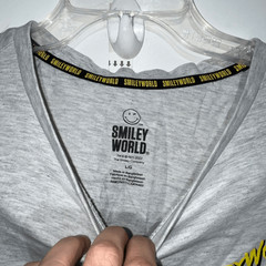 Smiley World Men’s Gray Cotton Blend Embrace The Possibilities T-Shirt Large