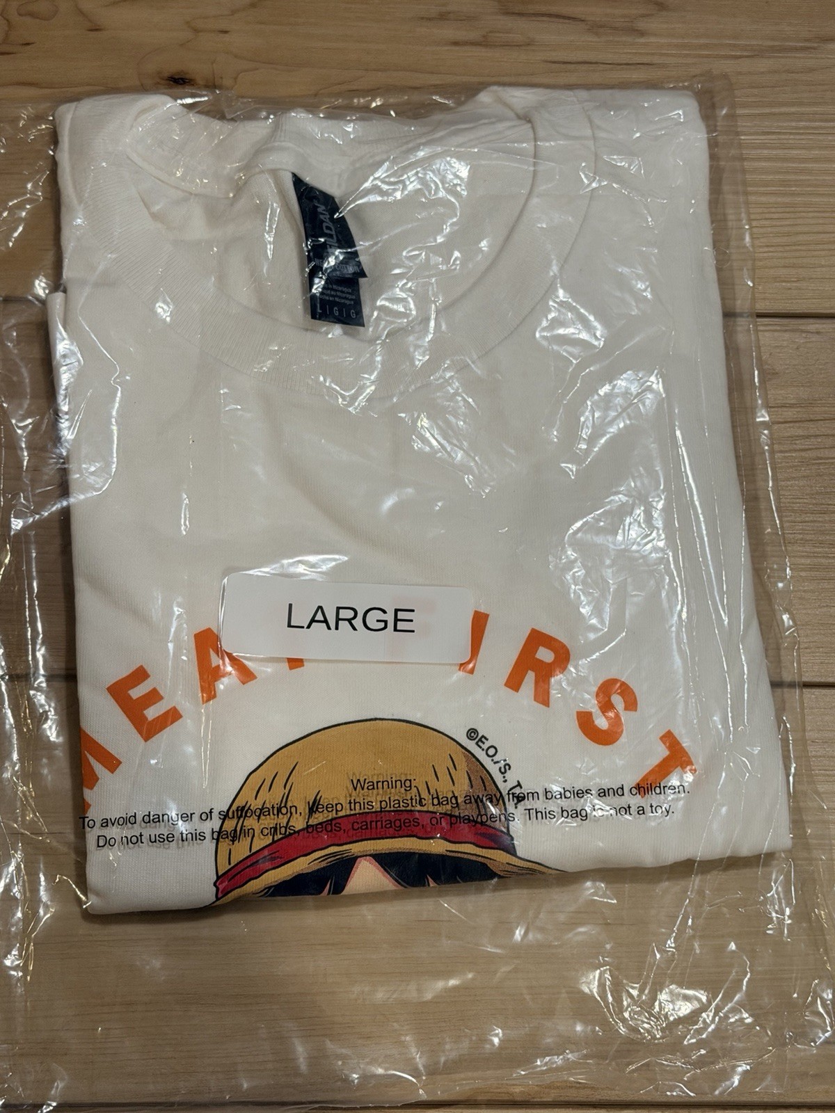 Limited Release Popeyes x One Piece Monkey D Luffy Large T-Shirt w/ Keychain gallery