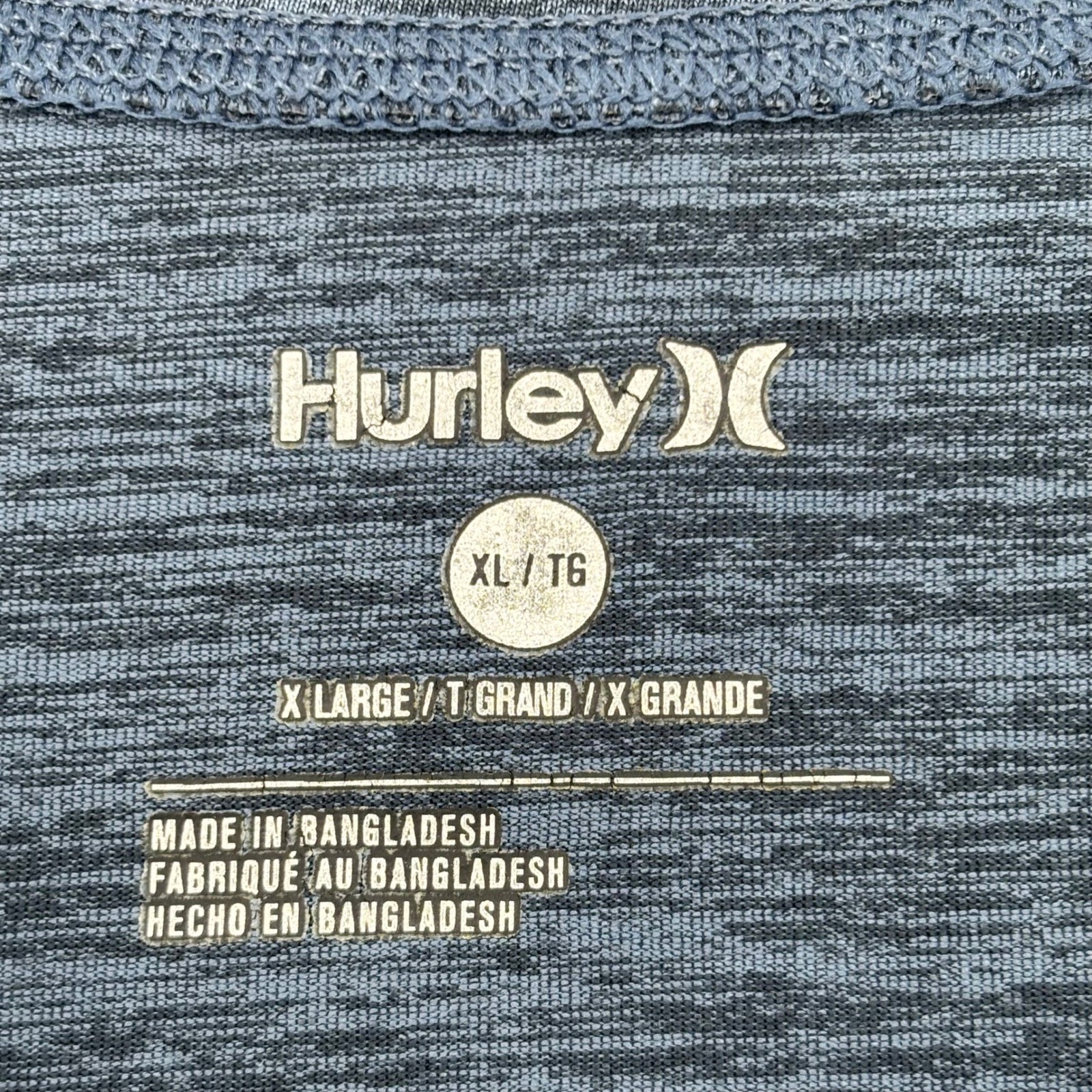 Hurley Mens XL Blue Heathered Long Sleeve Performance Graphic T-Shirt Raglan gallery