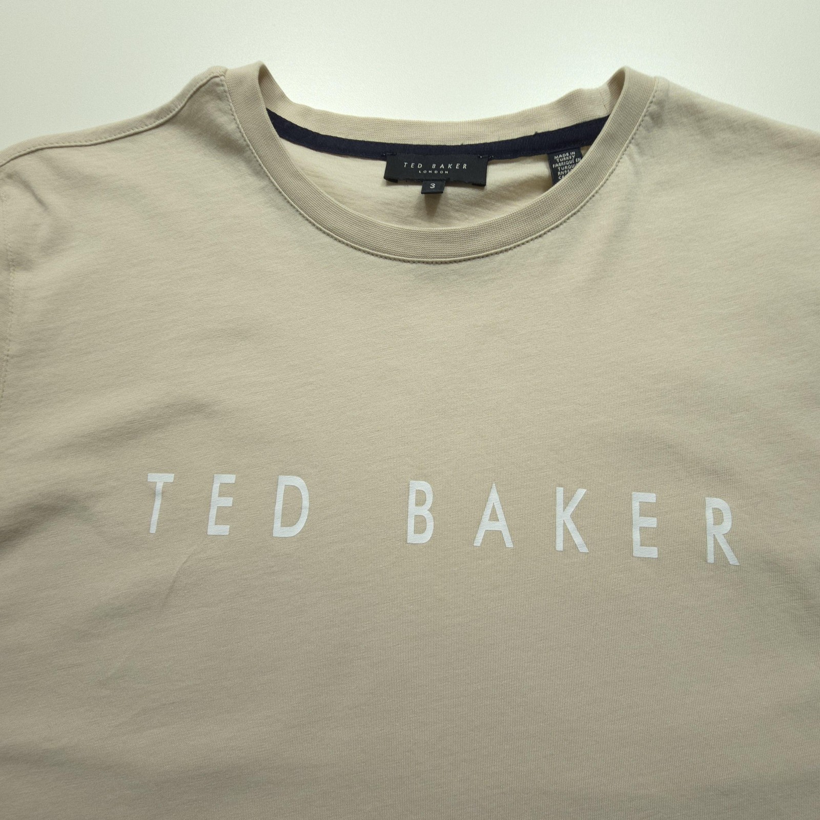 Ted Baker Mens Shirt Medium Beige Logo Graphic Tee Cotton Casual Gym Crewneck M gallery