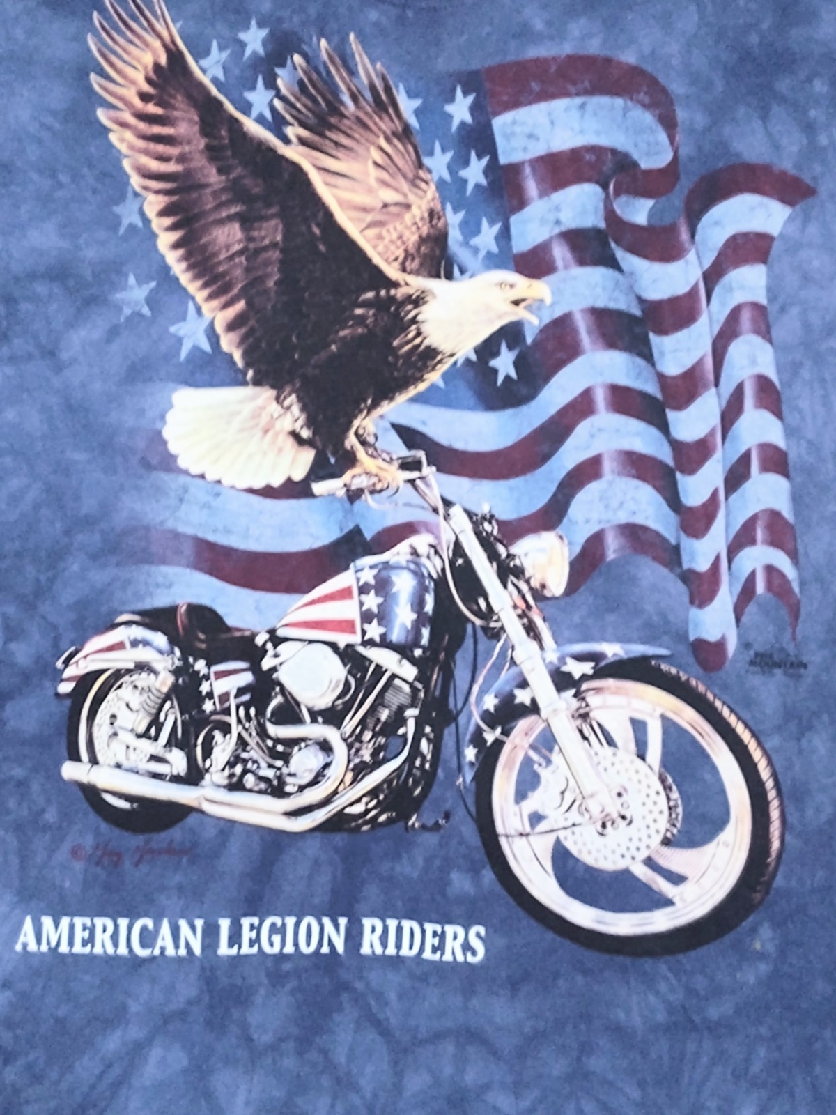 The Mountain T Shirt Men's Blue American Legion Riders L Retired Logo #756 NWOT gallery