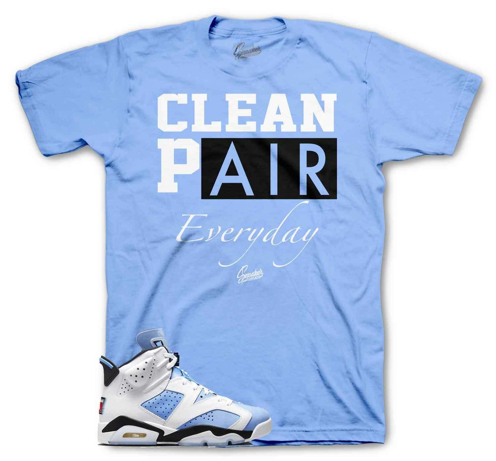 Shirt To Match Jordan 6 UNC University Blue – Clean Pair Sneaker Tee