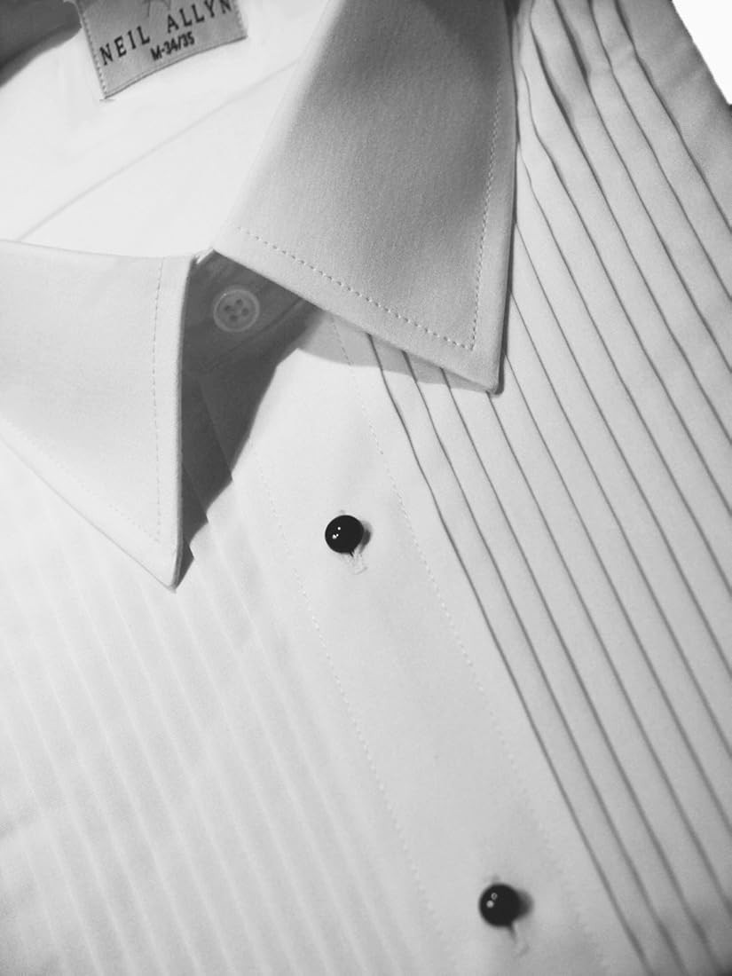 Classic White Pleated Tuxedo Shirt for Men – Formal Wedding & Black Tie Dress Sh gallery