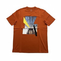 Armani Exchange Regular Fit Brooklyn Bridge Graphic Logo T shirt Ember Orange