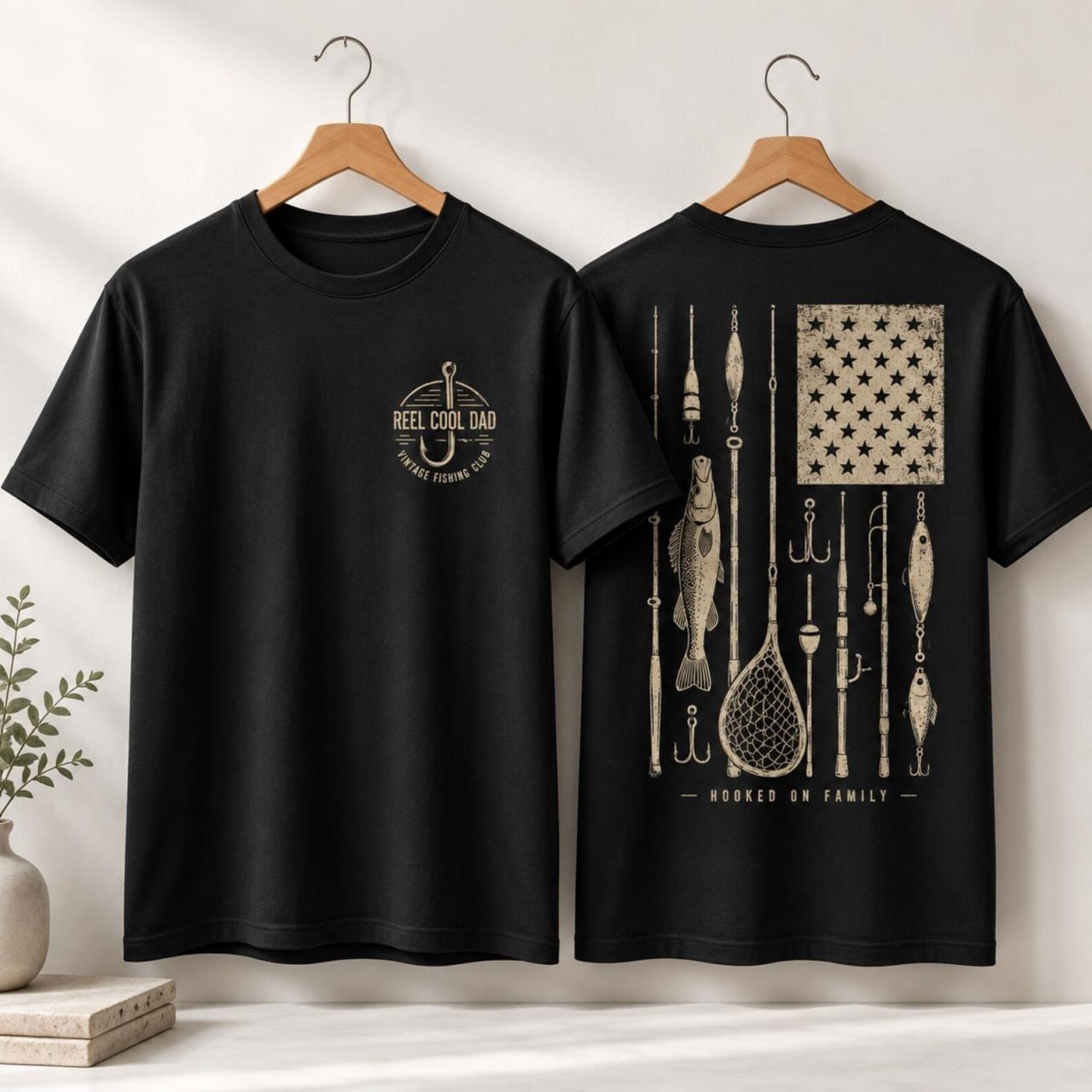 Fishing Dad Graphic 2 Sides Unisex T-Shirt, Reel Cool Dad T-Shirt, Fishing Tee gallery