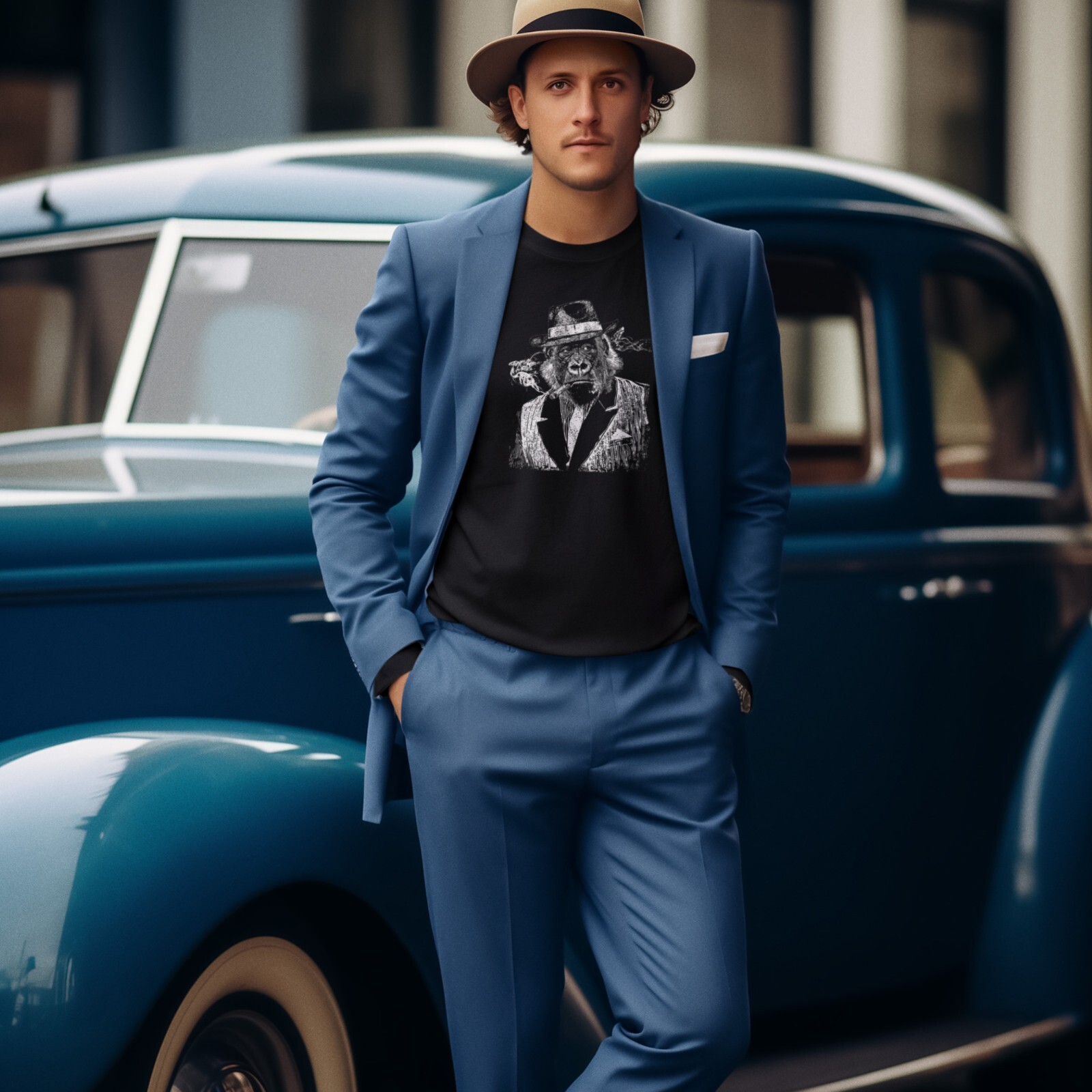 Gorilla Gangster Unisex t-shirt - 20's Mob Boss Ape gallery