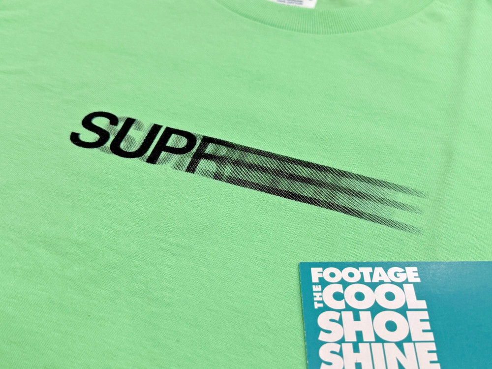 2016 SS16 SUPREME MOTION LOGO BOX LOGO TEE SHIRT ACID GREEN BLACK VANS ERA M