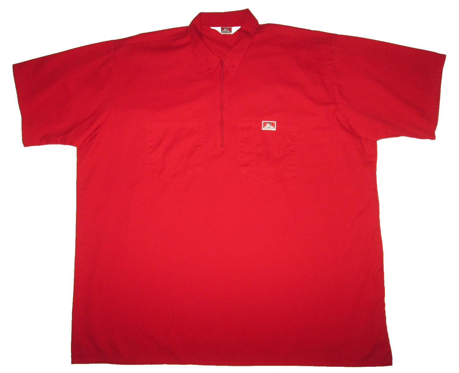 Ben Davis 1/2 Zip Short Sleeve Shirt Men's 3XL Red USA gallery