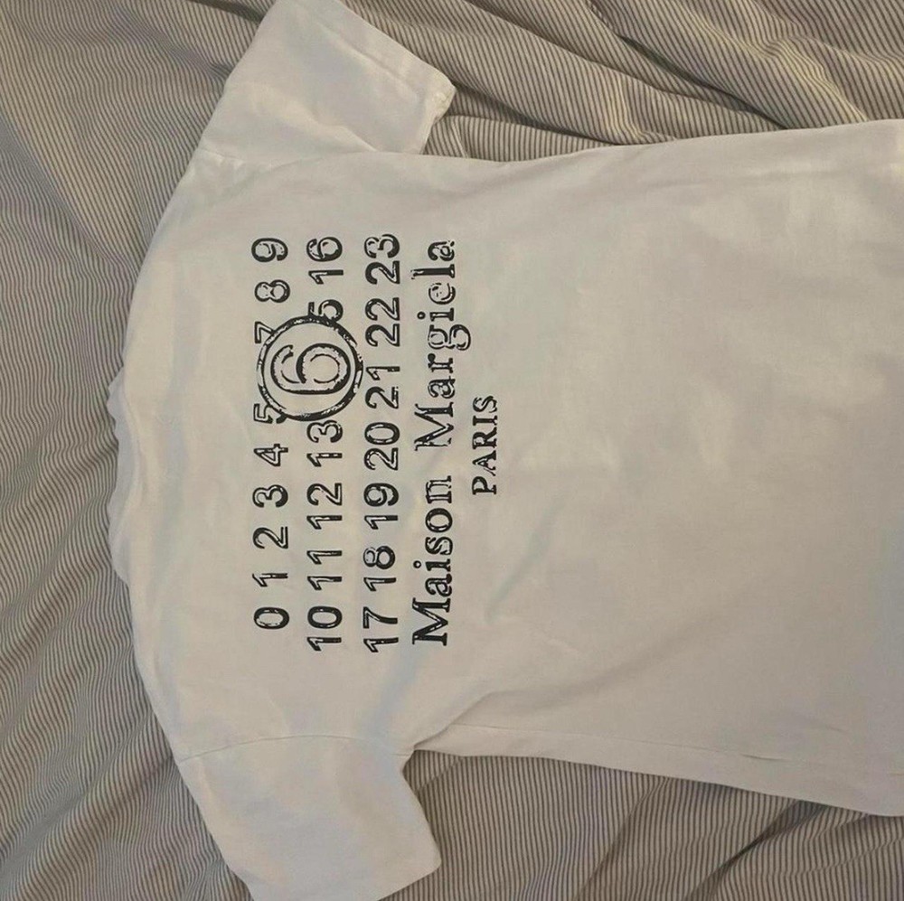 Maison Margiela White Graphic Print Men’s Cotton Jersey T-Shirt M Short Sleeve