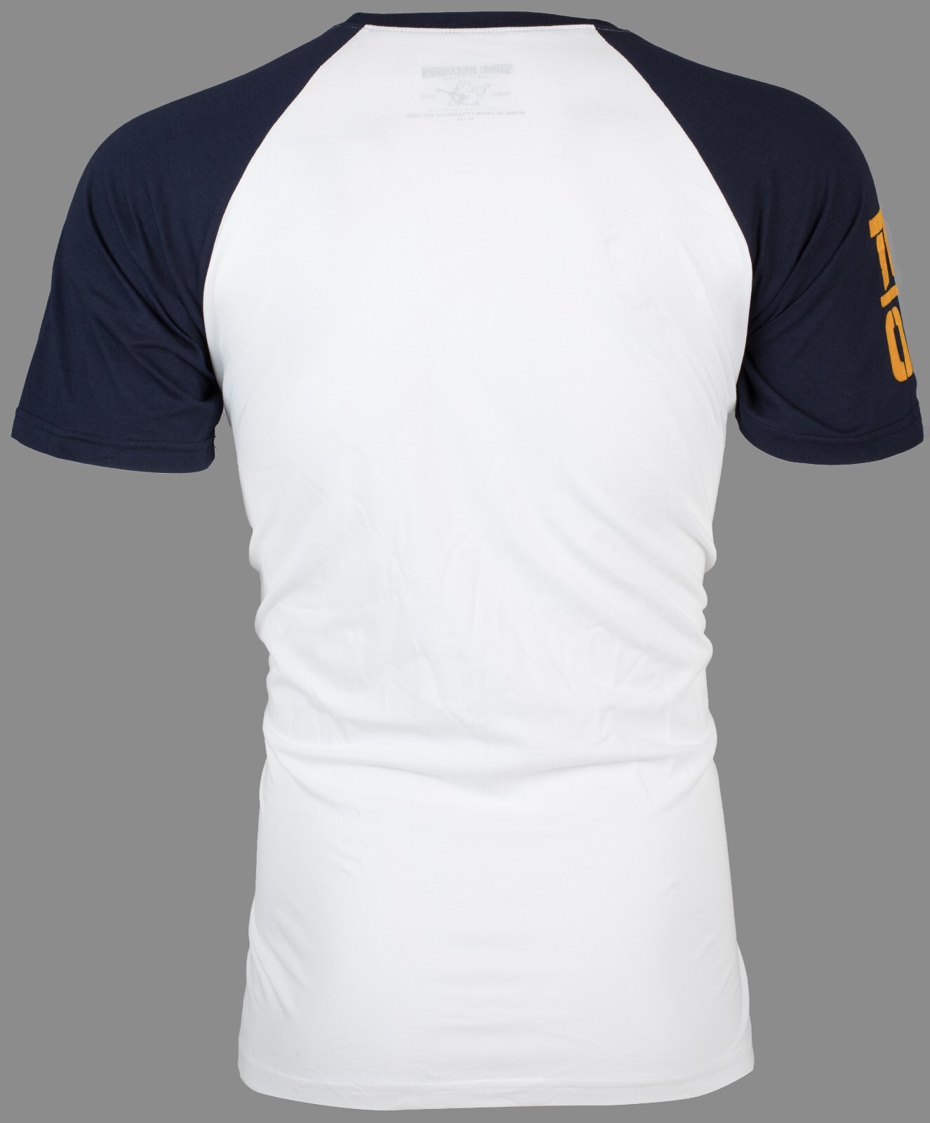 $79 TRUE RELIGION White Navy PART BUDDHA Short Sleeve Designer Raglan T-shirt gallery