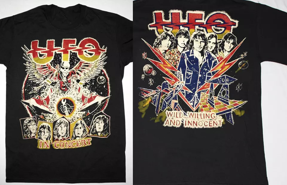 UFO band in concert 2 sides black T-shirt
