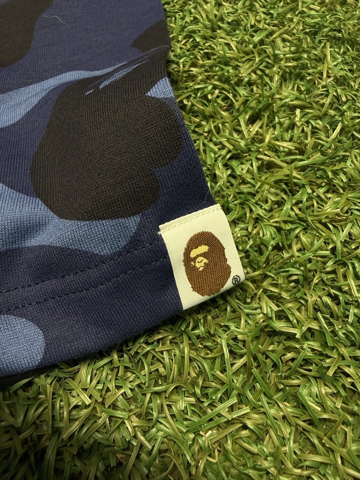 A Bathing Ape Blue Camo Shark Tee Size XL gallery