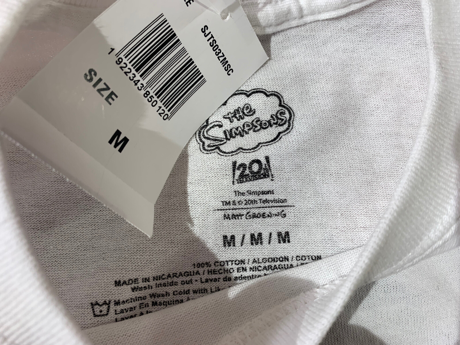 Simpson’s- Bartman And Radioactive Man• WhIte T-Shirt/ Bart & Homer• Medium• NWT gallery