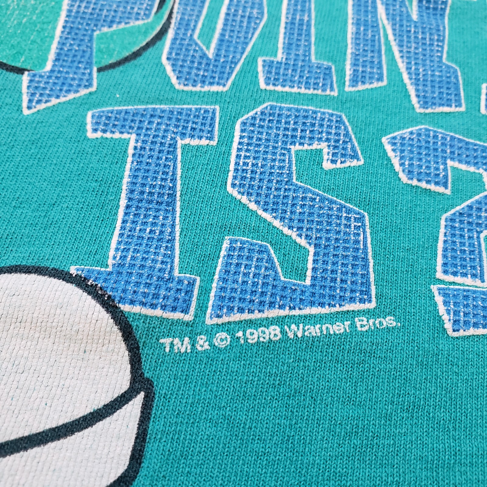 Vintage 90s Tweety And Your Point Is? Sz Large USA Made Aqua T-Shirt 1998 Warner gallery
