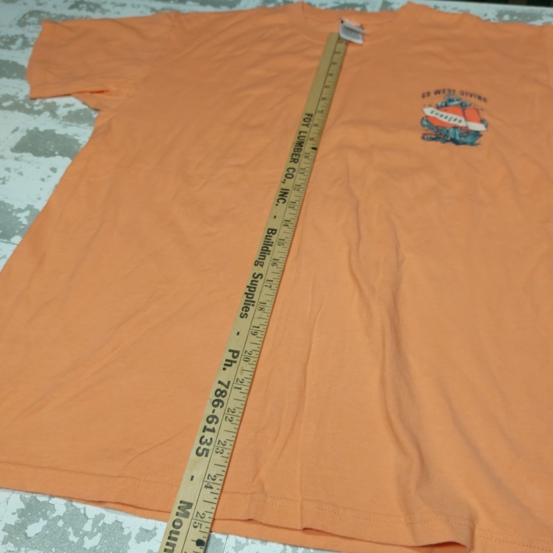 Duck Co. Go West Diving Explore The Deep Curacao T Shirt Sz Lg 2016 Peach Tee gallery