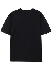 Crew Neck T Shirt with a Single Sided Print Featuring a Skeleton Design