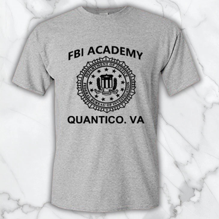 FBI Academy Quantico VA Men’s Grey Graphic T Shirt Freeships