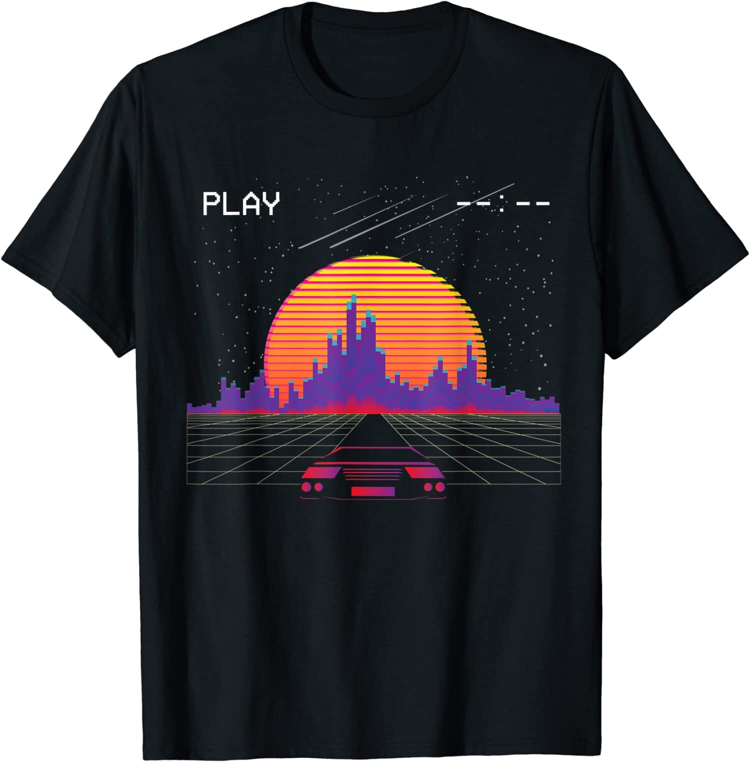 NEW LIMITED Synthwave Sunset Car Aesthetiic Design Great Gift Idea T-Shirt S-3XL