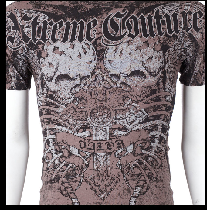 XTREME COUTURE by AFFLICTION Charcoal ROT Short Sleeve Slim Fit T-shirt NWT gallery