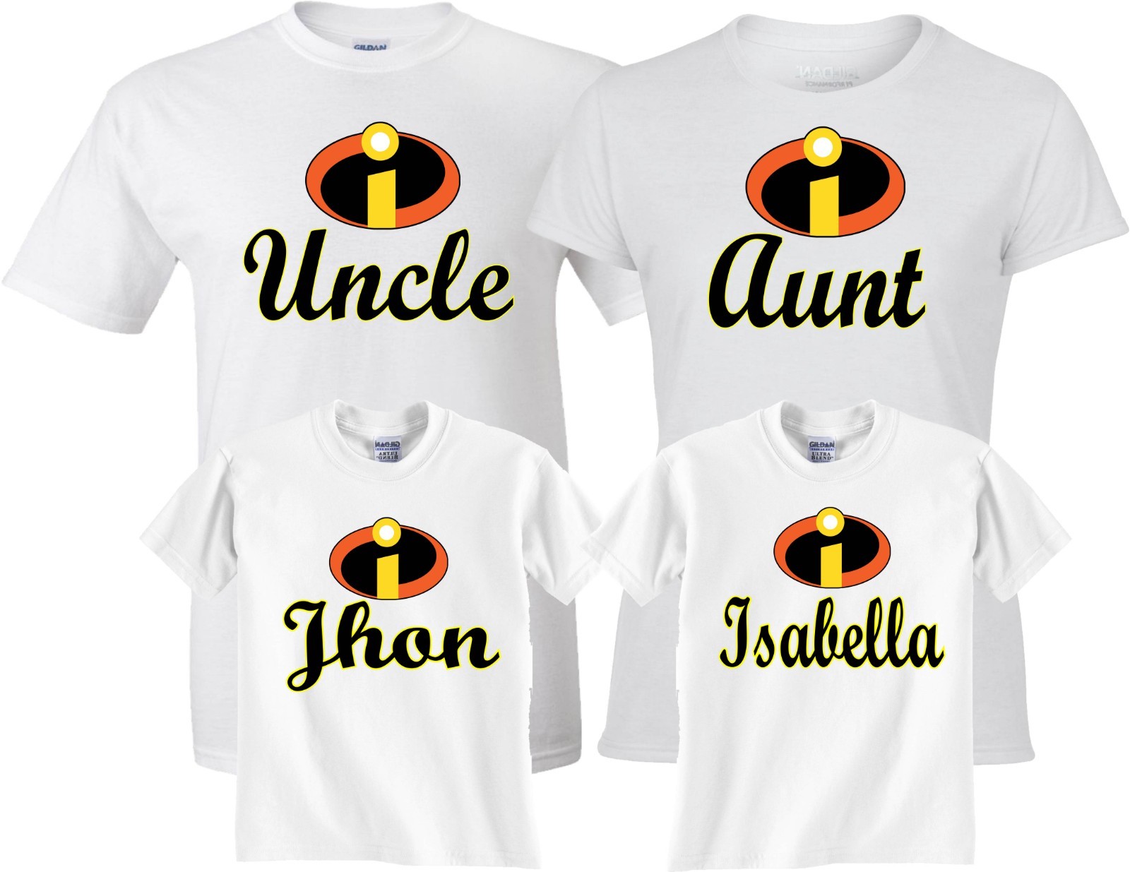 The Incredibles Custom Mom Dad Family Birthday Boy Girl Customized RED T-Shirts gallery