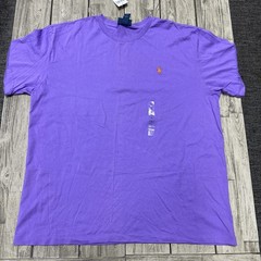 NWT VTG Polo Ralph Lauren Crew Neck Tee L Purple Single Stitch Logo Embroidered